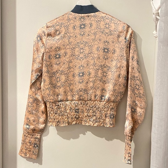 Lee ➰ ladies pink satin scrunched long sleeve jacket s6 - Picture 3 of 4